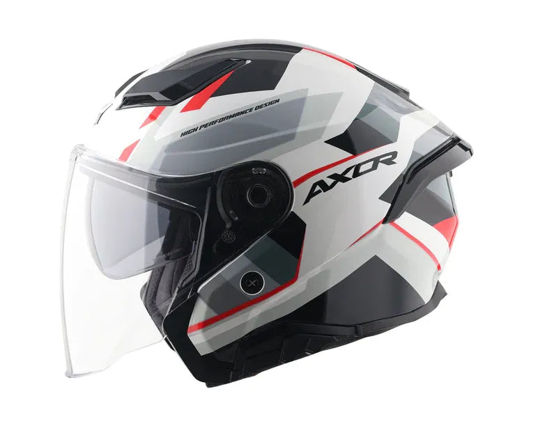 Axor Kylo Bean White Red Half Face Helmet