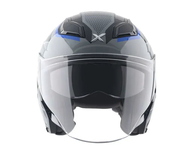 Axor Kylo Bliss Grey Blue Half Face Helmet