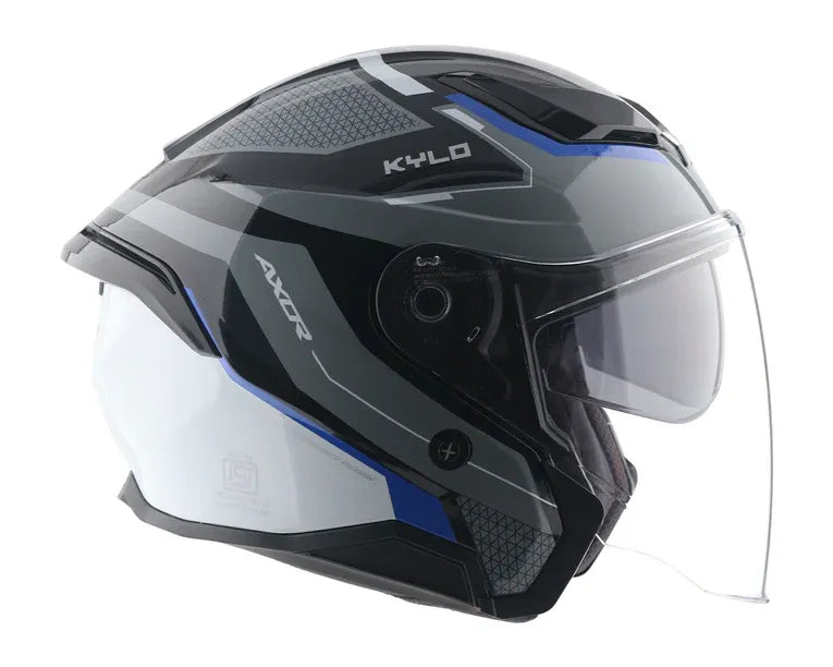Axor Kylo Bliss Grey Blue Half Face Helmet