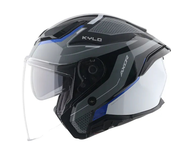 Axor Kylo Bliss Grey Blue Half Face Helmet
