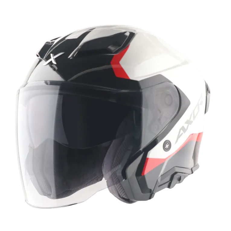 Axor Kylo Ray White Red Half Face Helmet