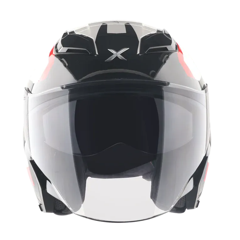 Axor Kylo Ray White Red Half Face Helmet