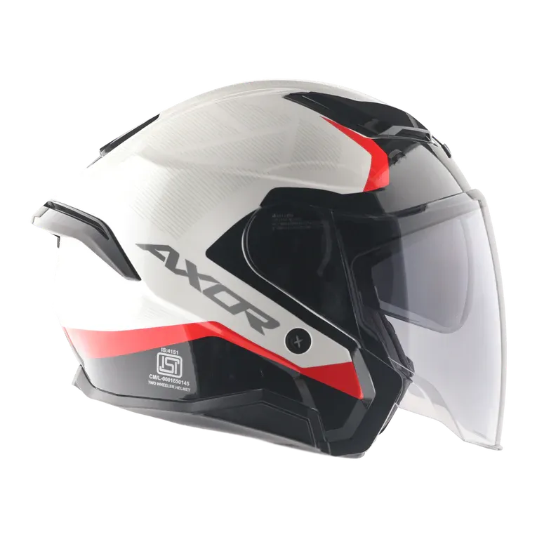 Axor Kylo Ray White Red Half Face Helmet