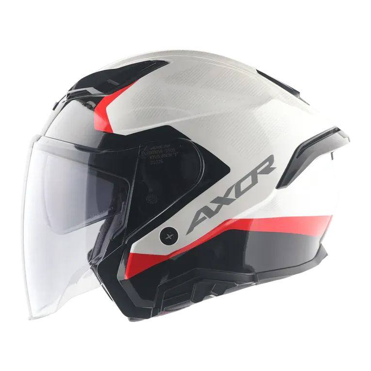 Axor Kylo Ray White Red Half Face Helmet