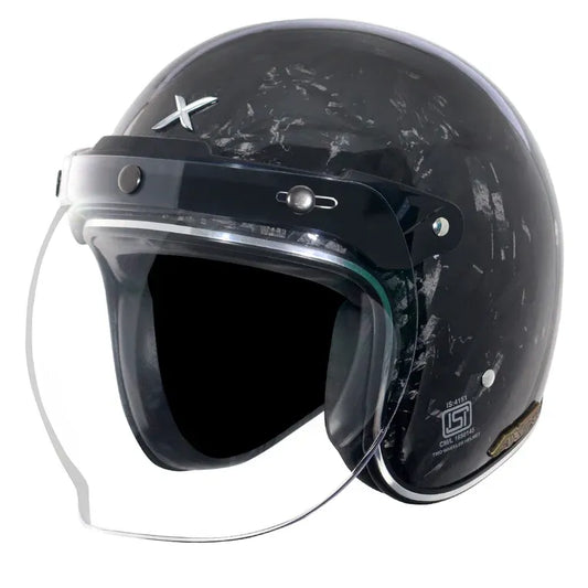AXOR Retro Jet Forgrd Carbon Forged Carbpn Half Face Helmet