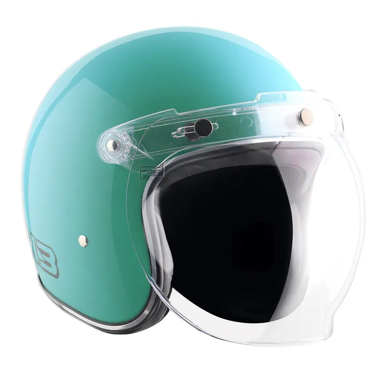 Axor Retro Jet Sportz S13 Blue Black Half Face Helmet