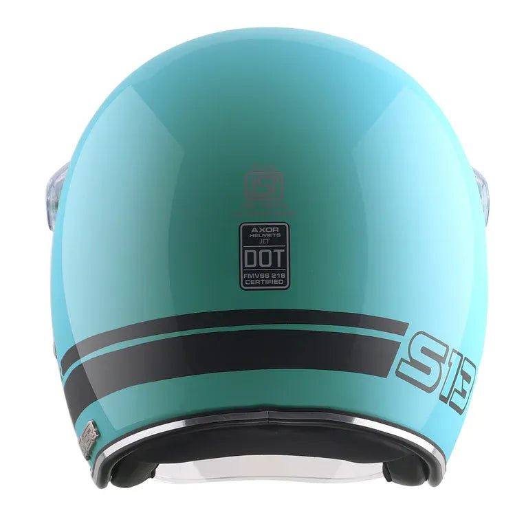 Axor Retro Jet Sportz S13 Blue Black Half Face Helmet