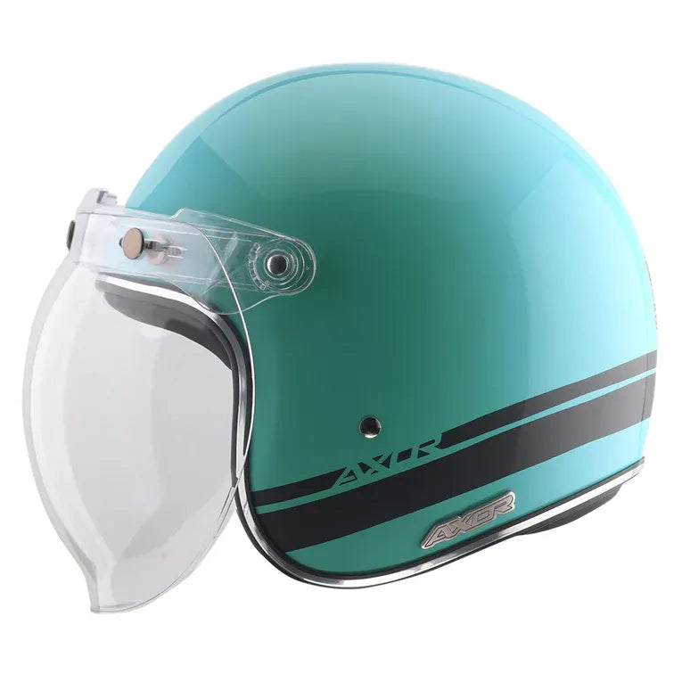 Axor Retro Jet Sportz S13 Blue Black Half Face Helmet