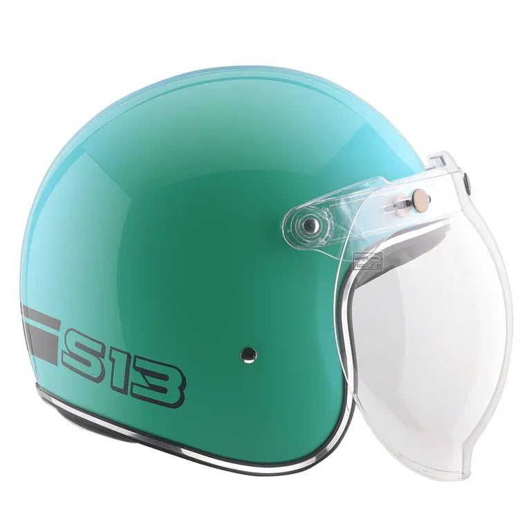 Axor Retro Jet Sportz S13 Blue Black Half Face Helmet