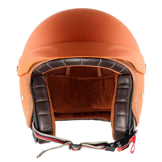 AXOR Retro Jet West With Peak Dull Orange Half Face Helmet