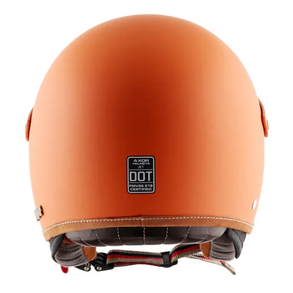 AXOR Retro Jet West With Peak Dull Orange Half Face Helmet