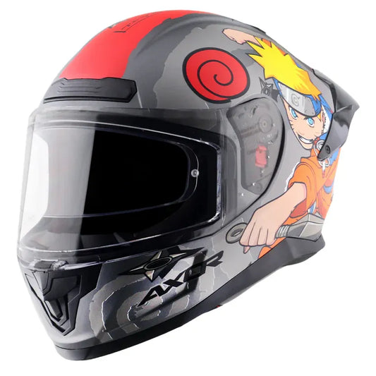AXOR Saber Naruto Black Orange Full Face Helmet