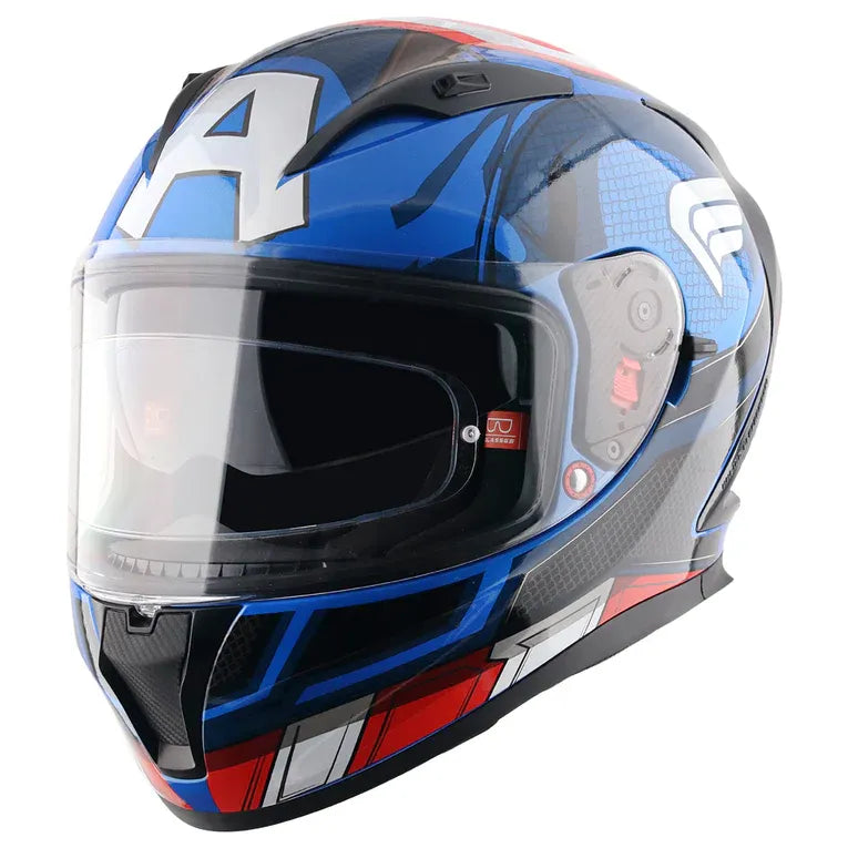 Axor Street Marvel Captain America Blue Red White Full Face Helmet