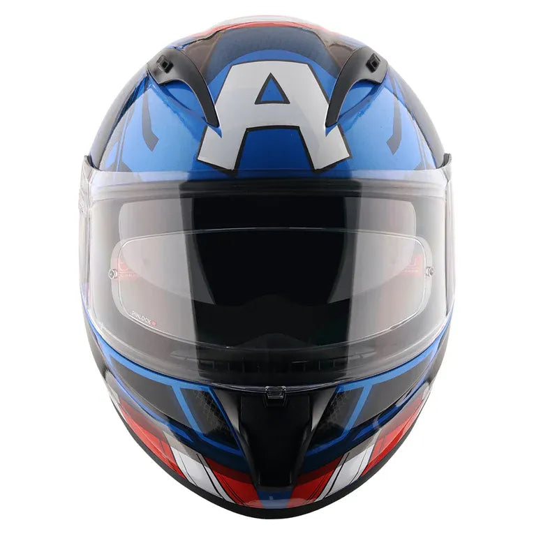 Axor Street Marvel Captain America Blue Red White Full Face Helmet