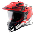 Axor X Cross Dual Visor Speedometer white Red Full Face Helmet