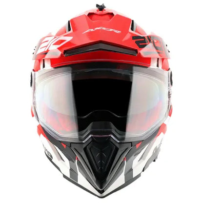 Axor X Cross Dual Visor Speedometer white Red Full Face Helmet