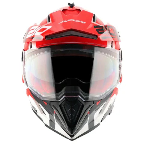 Axor X Cross Dual Visor Speedometer white Red Full Face Helmet