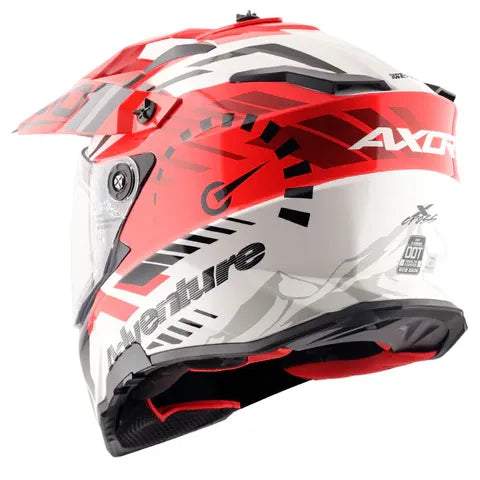 Axor X Cross Dual Visor Speedometer white Red Full Face Helmet