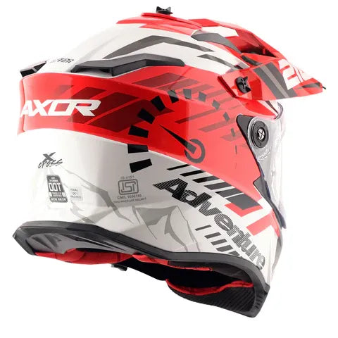 Axor X Cross Dual Visor Speedometer white Red Full Face Helmet