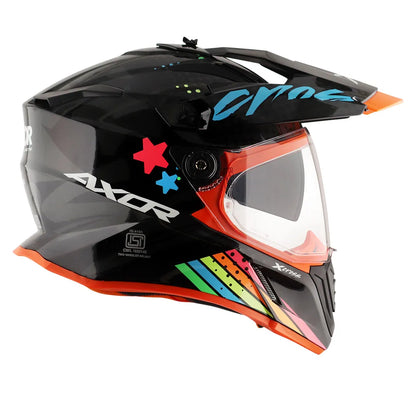 AXOR X Cross X2 Dual Visor Black Grey Off Road Helmet