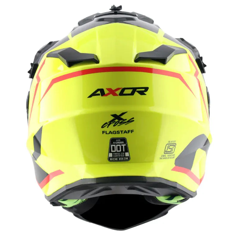 Axor X Cross Flagstaff Neon Yellow Black Off Road Helmet