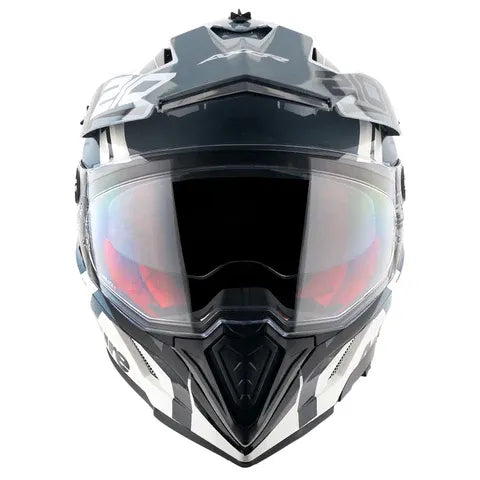 Axor XCross Dual Visor Speedometer White Grey Full Face Helmet