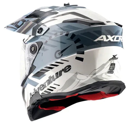 Axor XCross Dual Visor Speedometer White Grey Full Face Helmet