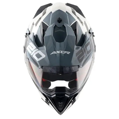 Axor XCross Dual Visor Speedometer White Grey Full Face Helmet