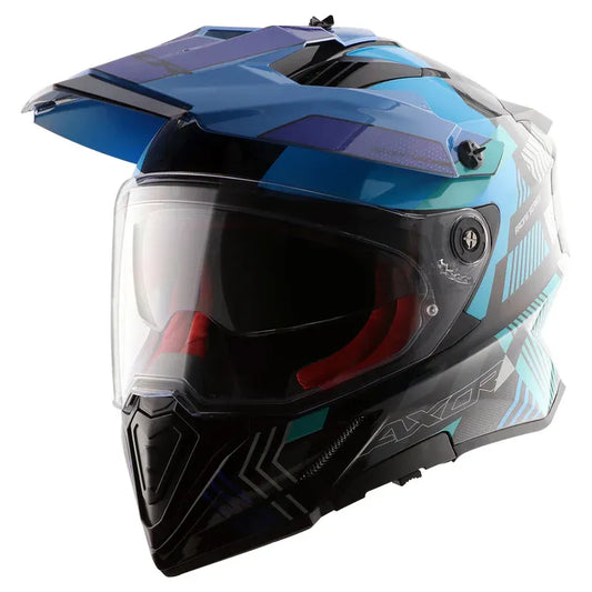 Axor Xcross Gambling Black Blue Off Road Helmet