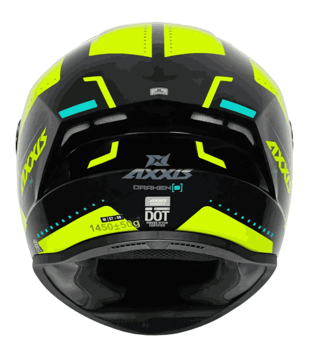 AXXIS 112C Draken Sonar B23 Gloss Flr Yellow Full Face Helmet