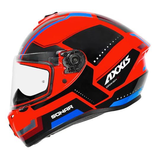 AXXIS 112C Draken Sonar C5 Gloss Flr Red Full Face Helmet