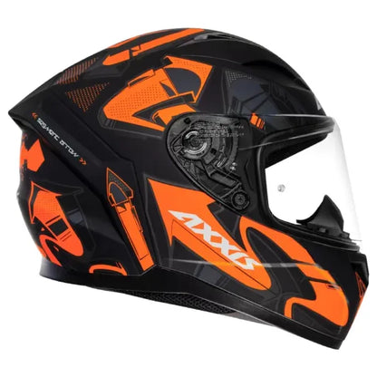 AXXIS 117D Seg Dot Arrows B4 Matt Fluo Orange Full Face Helmet