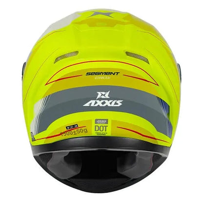 AXXIS 117D Seg Dot Crox D13 Gloss Flor Yellow Full Face Helmet