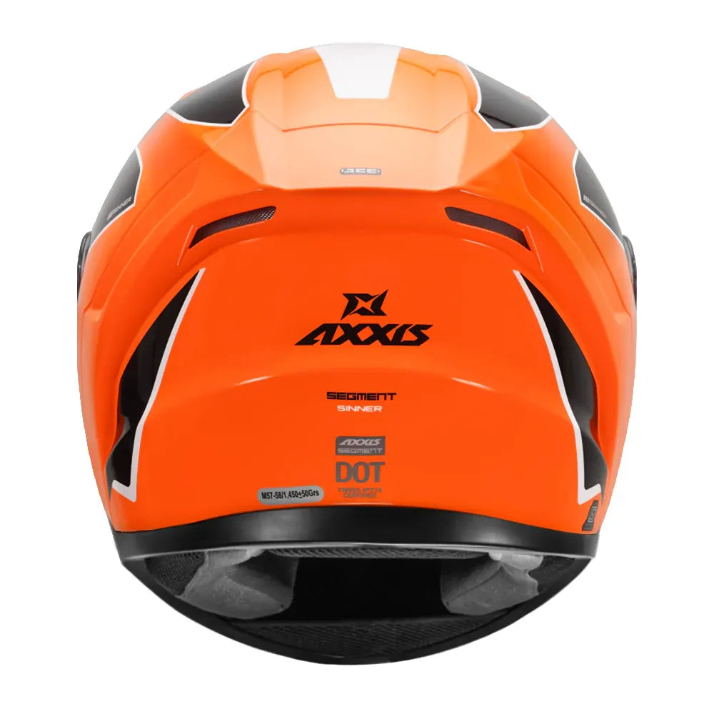 AXXIS 117D Seg Dot Sinner Gloss Fluo Orange Full Face Helmet