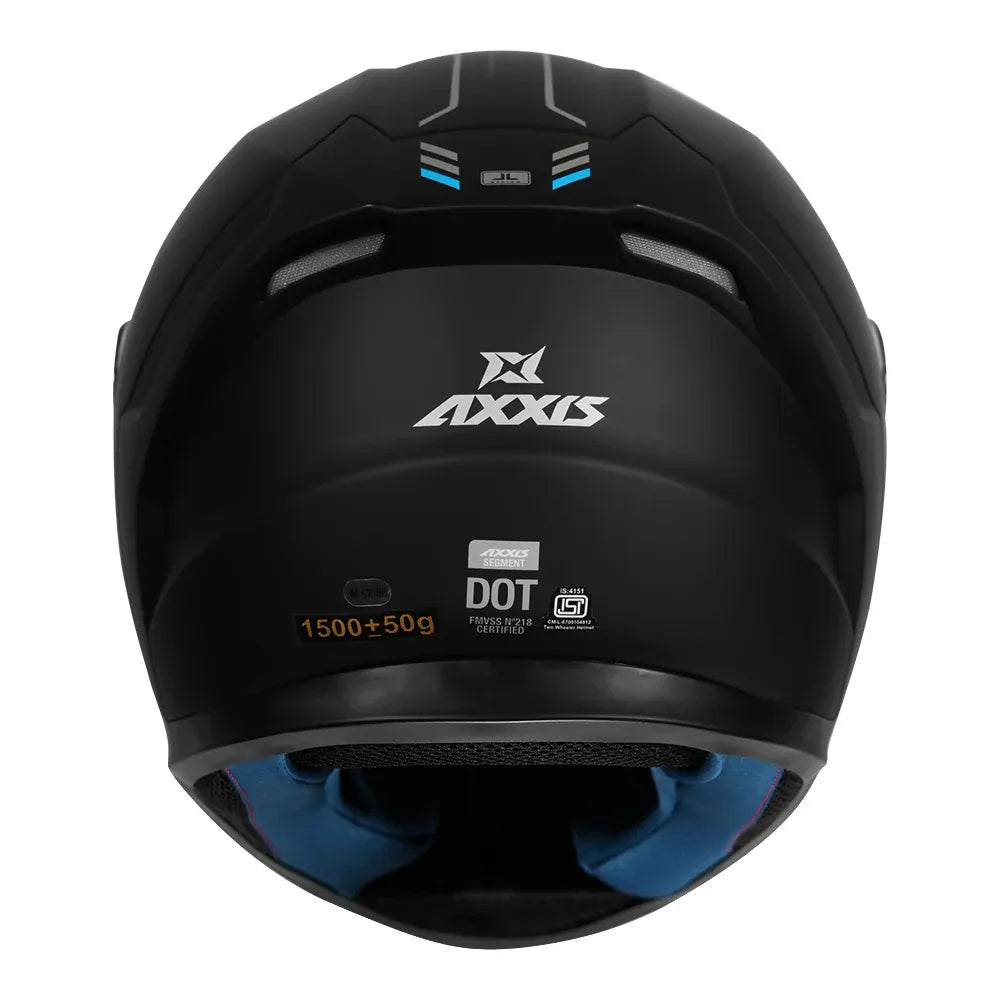 AXXIS 117D Seg Dot Solid A1 Matt Black Full Face Helmet