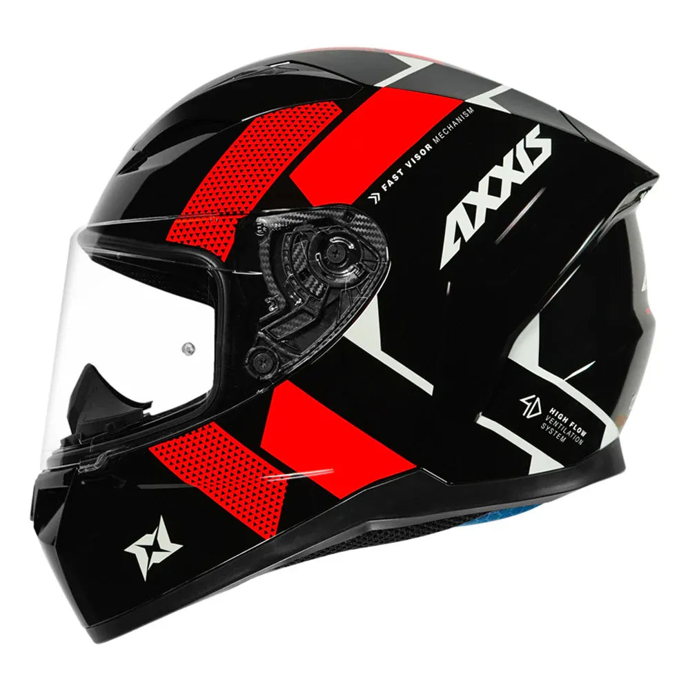 AXXIS 117D Seg Dot Squame A5 Red Full Face Helmet