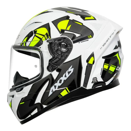 AXXIS 117D Segment Dot Arrows A3 Gloss Yellow Full Face Helmet