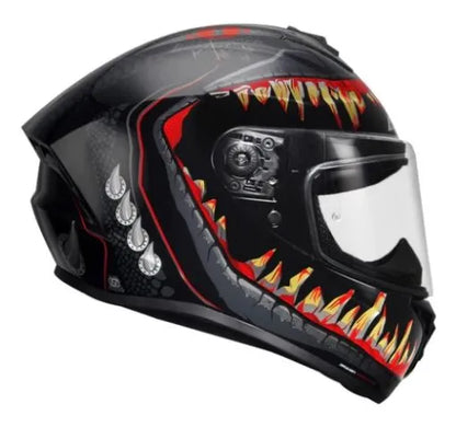 AXXIS Draken Desolaton B1 Teeth Black Red Full Face Helmet