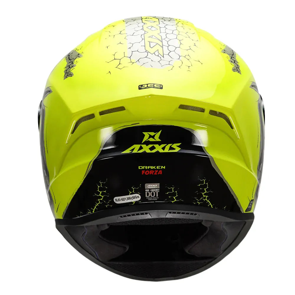 AXXIS Draken Forza C3 Gloss Fluo Yellow Full Face Helmet