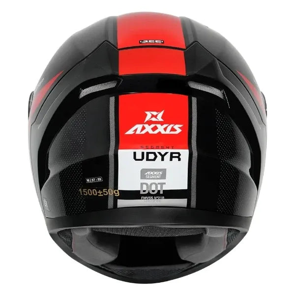 AXXIS Seg Udyr B5 Gloss Black Red Full Face Helmet