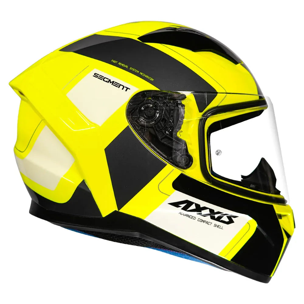 AXXIS Segment Vantage E3 Gloss Fluor Yellow Full Face Helmet