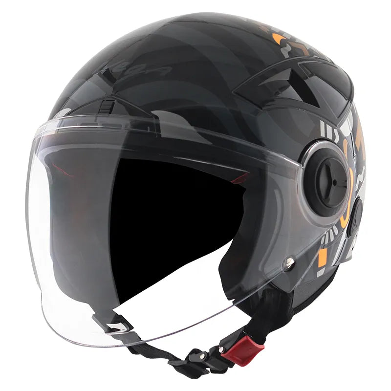 VEGA Blaze Dx Bz1 Black Grey Half Face Helmet
