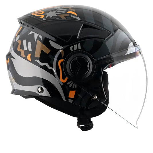 VEGA Blaze Dx Bz1 Black Grey Half Face Helmet