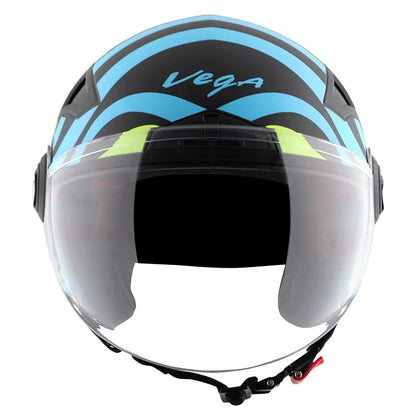 VEGA Blaze Dx Bz1 Dull Black Neon Yellow Half Face Helmet