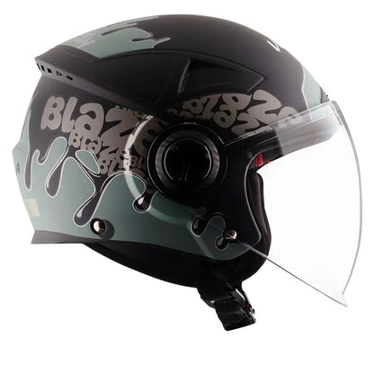 VEGA Blaze Dx Bz2 Dull Black Grey Half Face Helmet