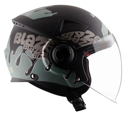 VEGA Blaze Dx Bz2 Dull Black Grey Half Face Helmet