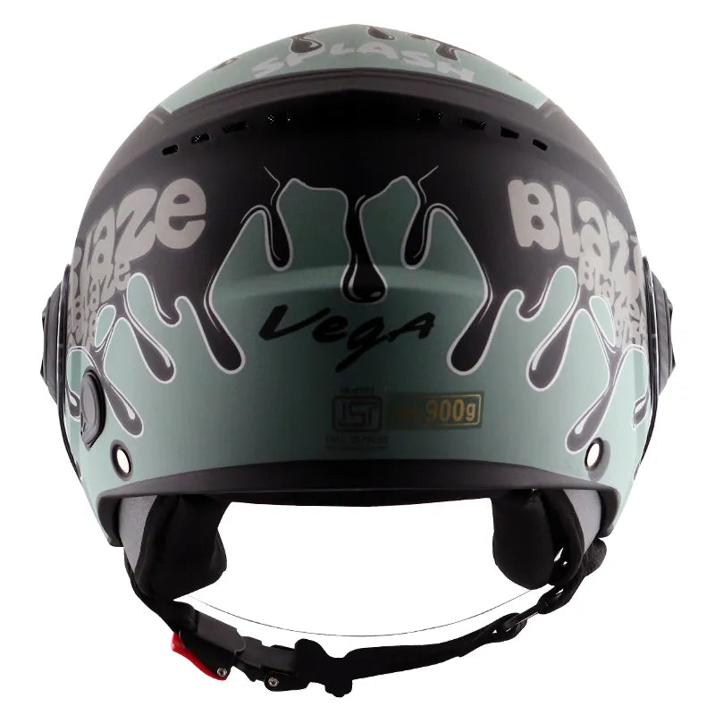 VEGA Blaze Dx Bz2 Dull Black Grey Half Face Helmet