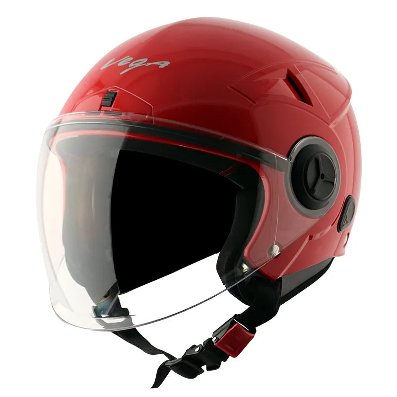 VEGA Blaze Red Half Face Helmet
