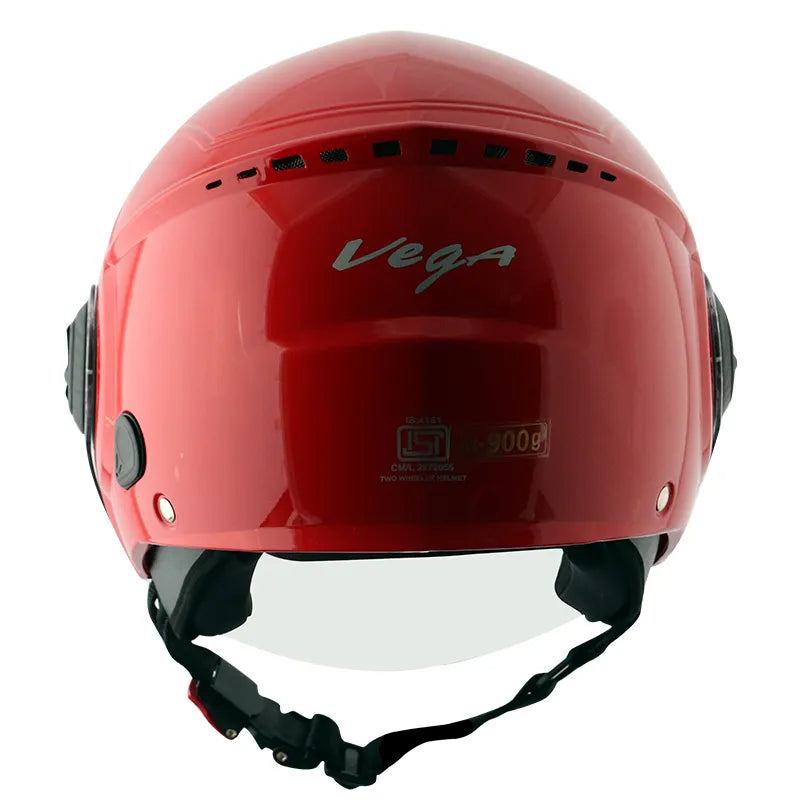 VEGA Blaze Red Half Face Helmet