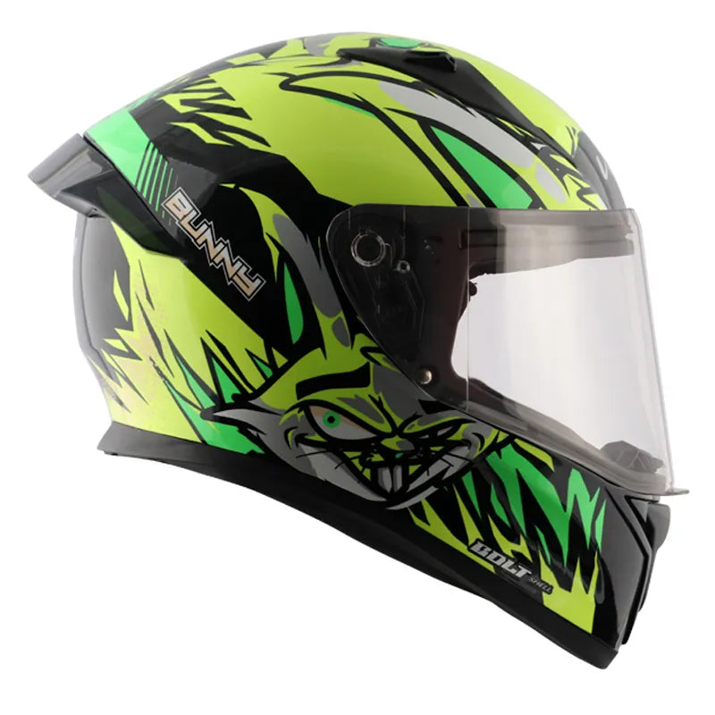 VEGA Bolt Bunny Black Neon Yellow Full Face Helmet